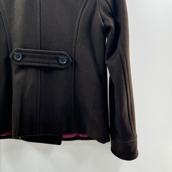 Old Navy Early 2000s Deep Brown Wool Pea Coat Size Small NWT - Picture 7 of 8